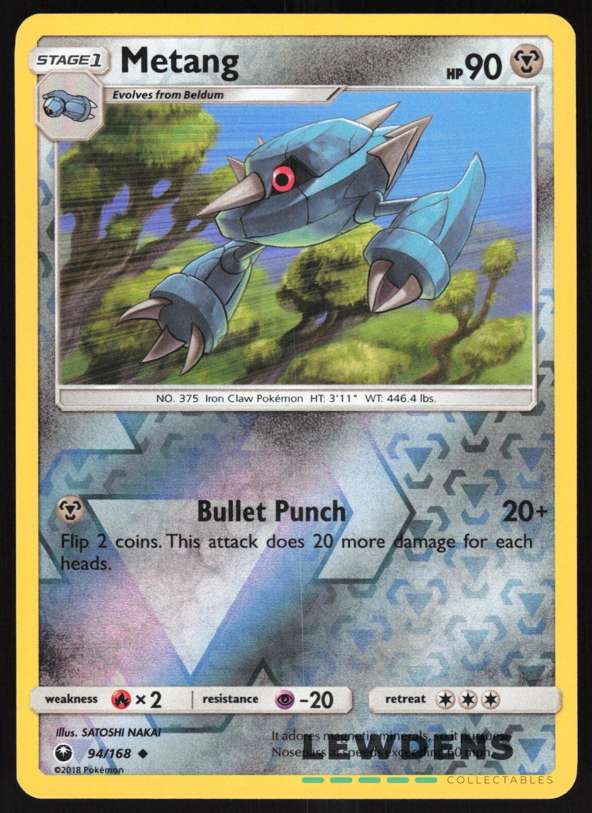 Metang 2018 Pokemon Sun & Moon Celestial Storm Reverse Holo