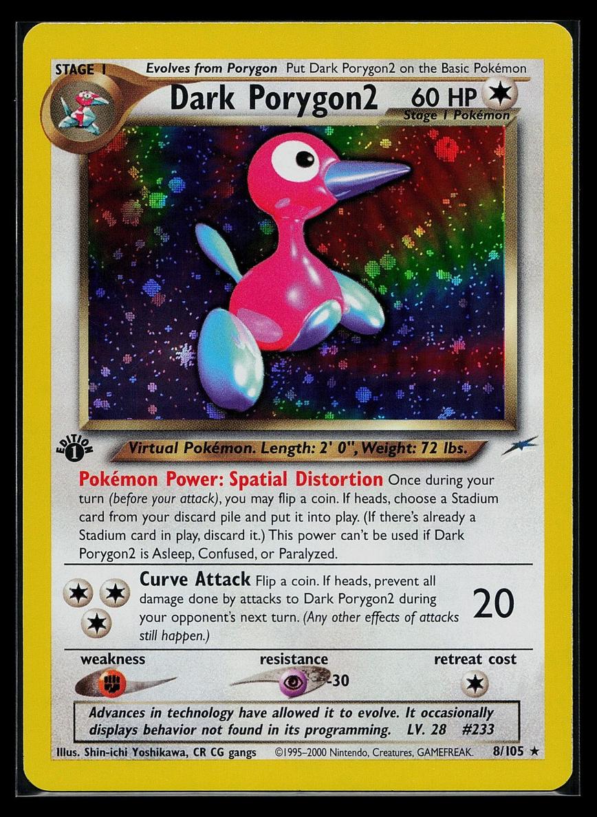 2002 Pokemon Neo Destiny Holo #8 Porygon2 front