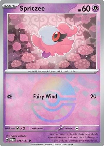 Spritzee 2025 Pokemon Scarlet & Violet Prismatic Evolutions Poke Ball