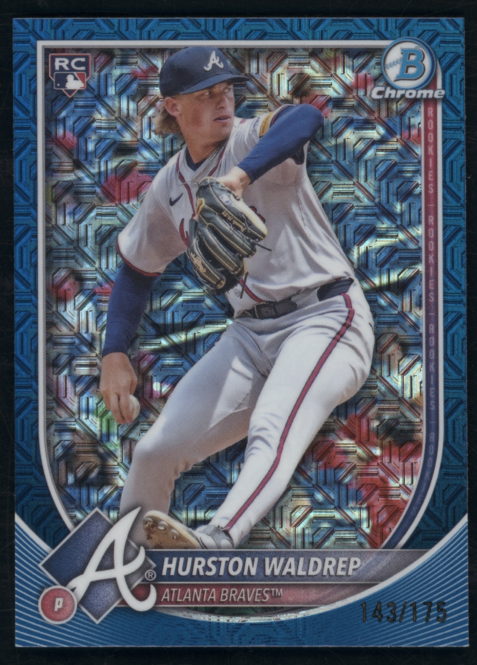 2025 Bowman Chrome Mega Box Baseball Navy Refractor Hurston Waldrep #61