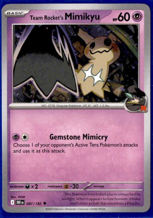 Team Rocket's Mimikyu 2025 Pokemon Scarlet & Violet Destined Rivals