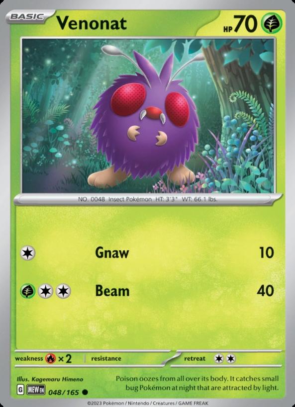 Venonat 2023 Pokemon Scarlet & Violet 151