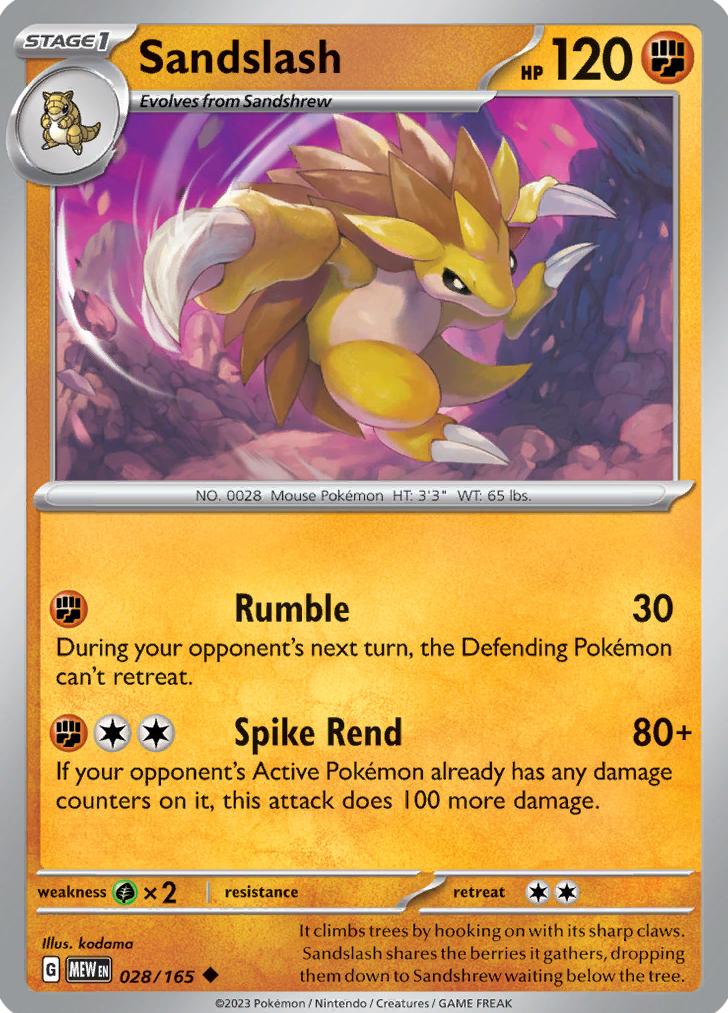 Sandslash 2023 Pokemon Scarlet & Violet 151