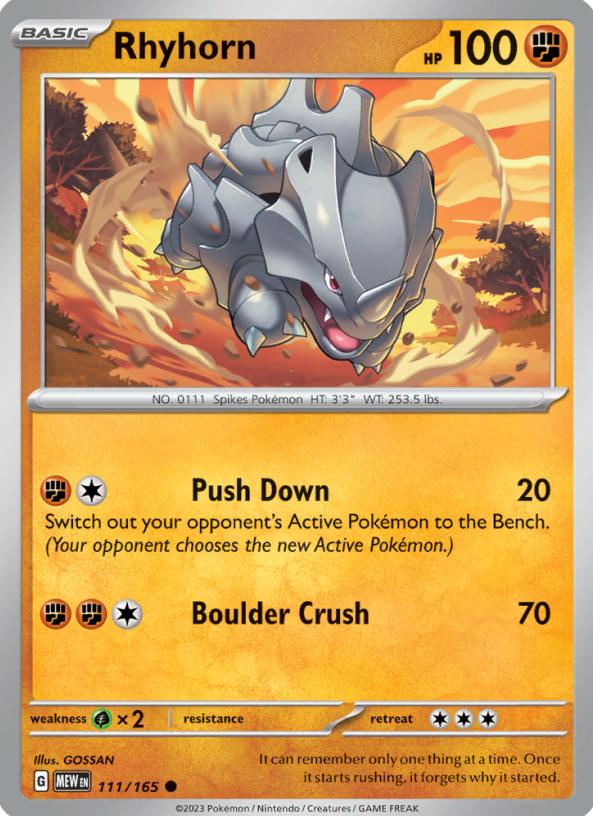 Rhyhorn 2023 Pokemon Scarlet & Violet 151