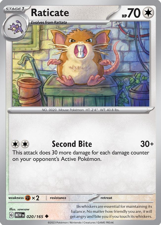 Raticate 2023 Pokemon Scarlet & Violet 151