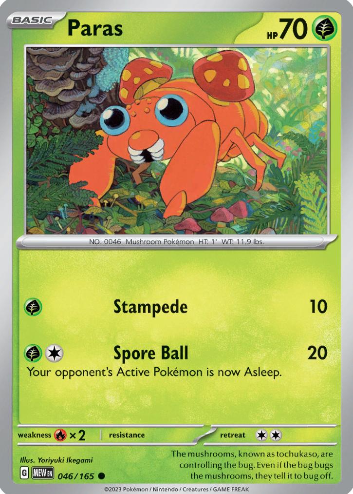 Paras 2023 Pokemon Scarlet & Violet 151