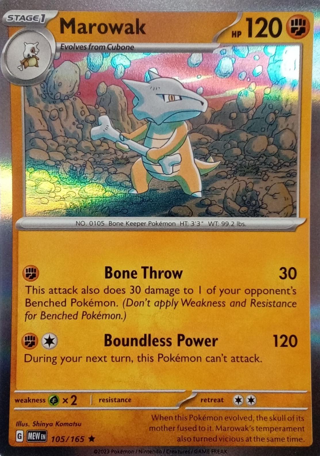 Marowak Holo 2023 Pokemon Scarlet & Violet 151