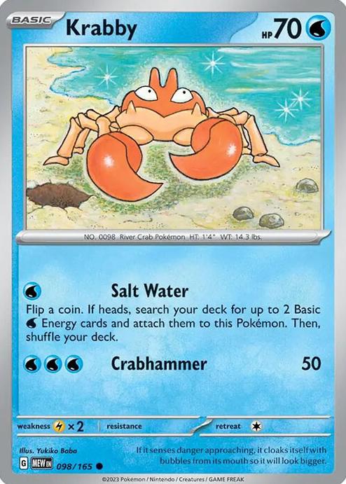 Krabby 2023 Pokemon Scarlet & Violet 151