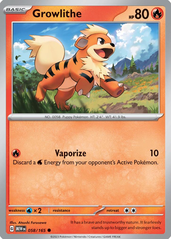 Growlithe 2023 Pokemon Scarlet & Violet 151