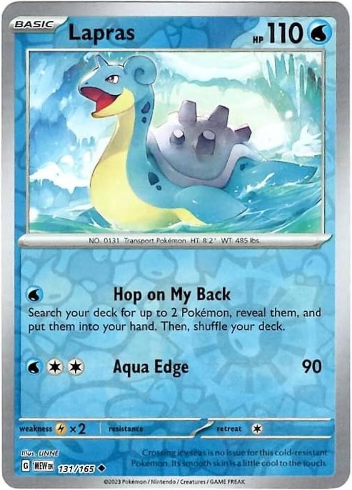 Lapras 2023 Pokemon Scarlet & Violet 151 Reverse Holo
