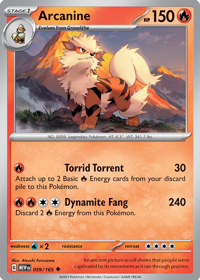 Arcanine 2023 Pokemon Scarlet & Violet 151
