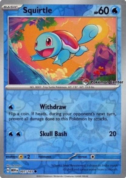 2023 Pokemon POKEMON CENTER 151 PRE-ORDER #007 Mew / Squirtle front