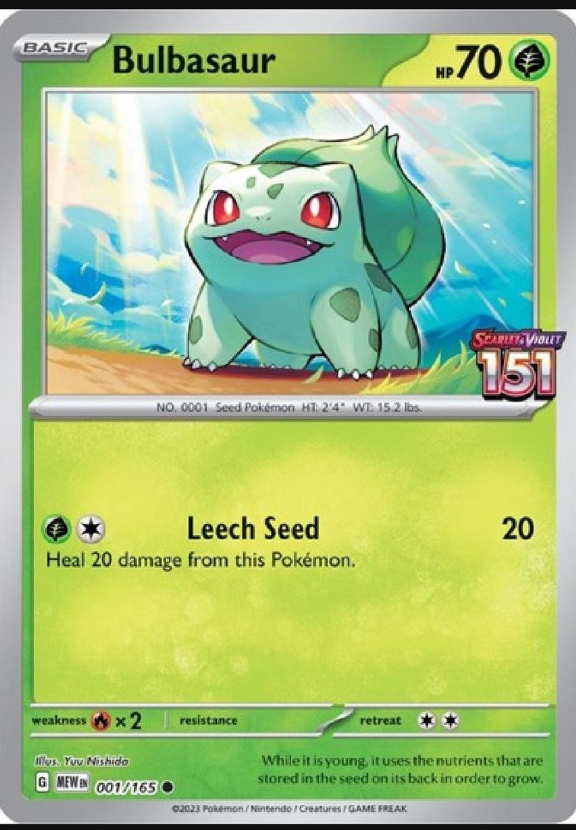 Bulbasaur 2023 Pokemon Scarlet & Violet 151 Stamped