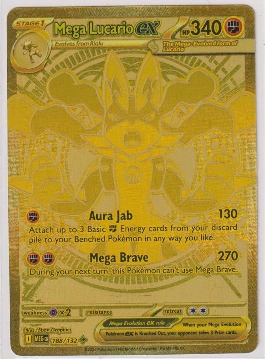 2025 Pokemon Mega Evolution Hyper #188 Mega Lucario front