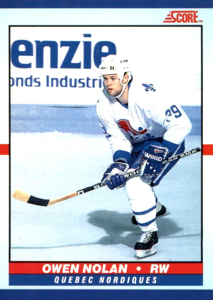 1990 Score Owen Nolan #36 card
