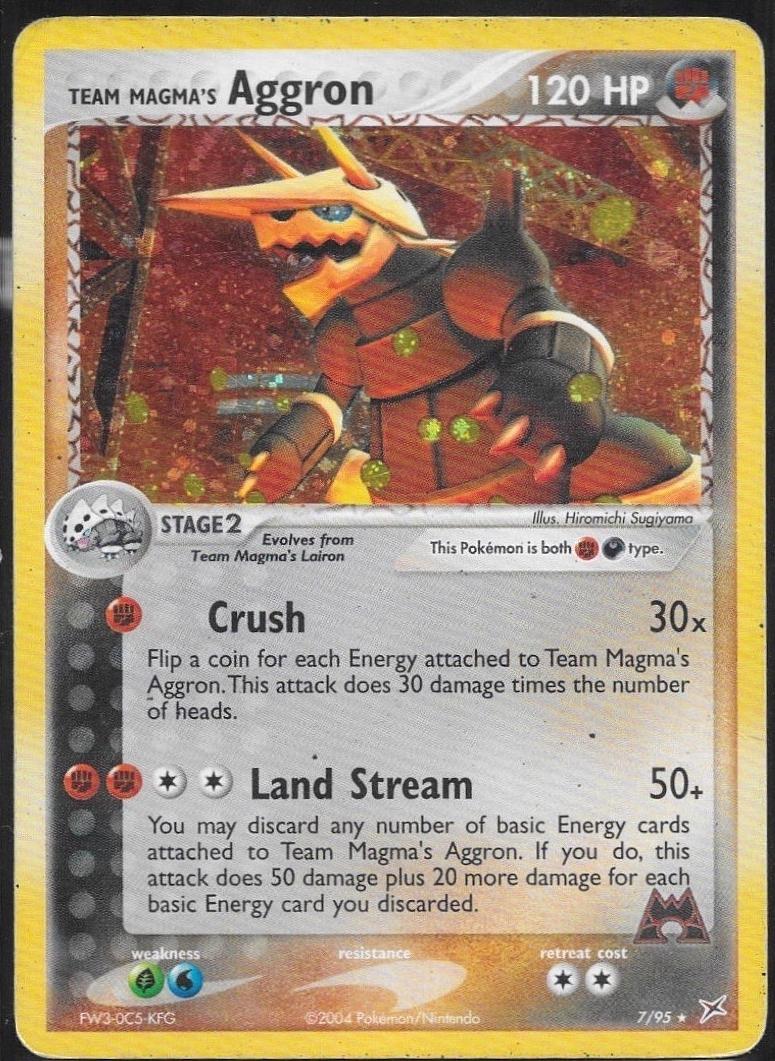Team Magma's Aggron Holo 2004 Pokemon Ex Team Magma Vs. Team Aqua