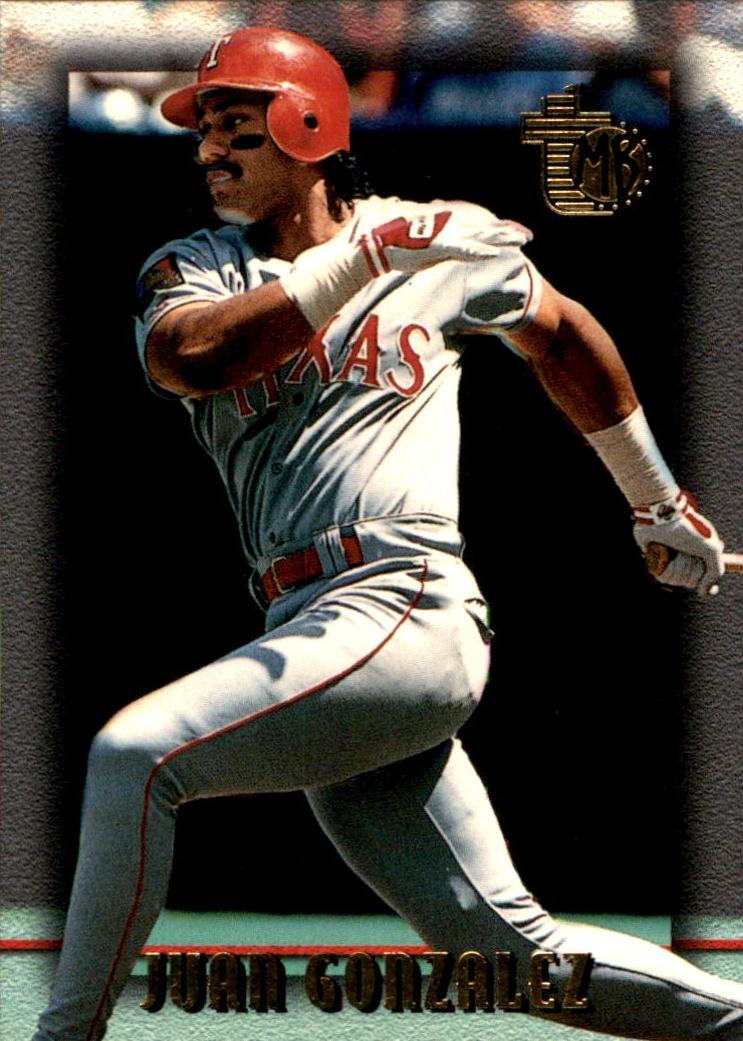 1995 Topps Embossed Juan Gonzalez #30 card