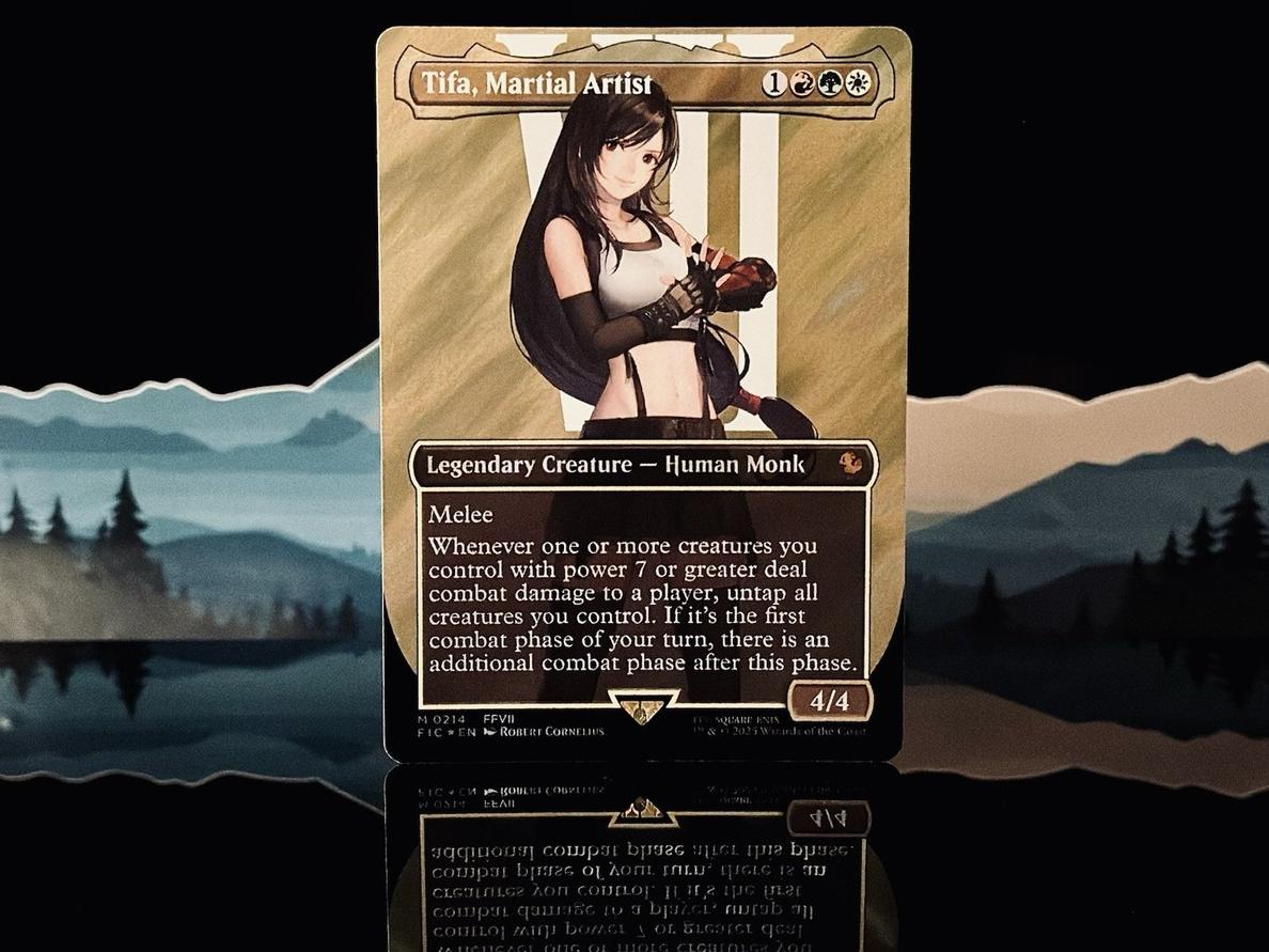2025 MTG Final Fantasy CHAR BORDERLESS-SURGE FOIL #0214 Commander Tifa Martial front