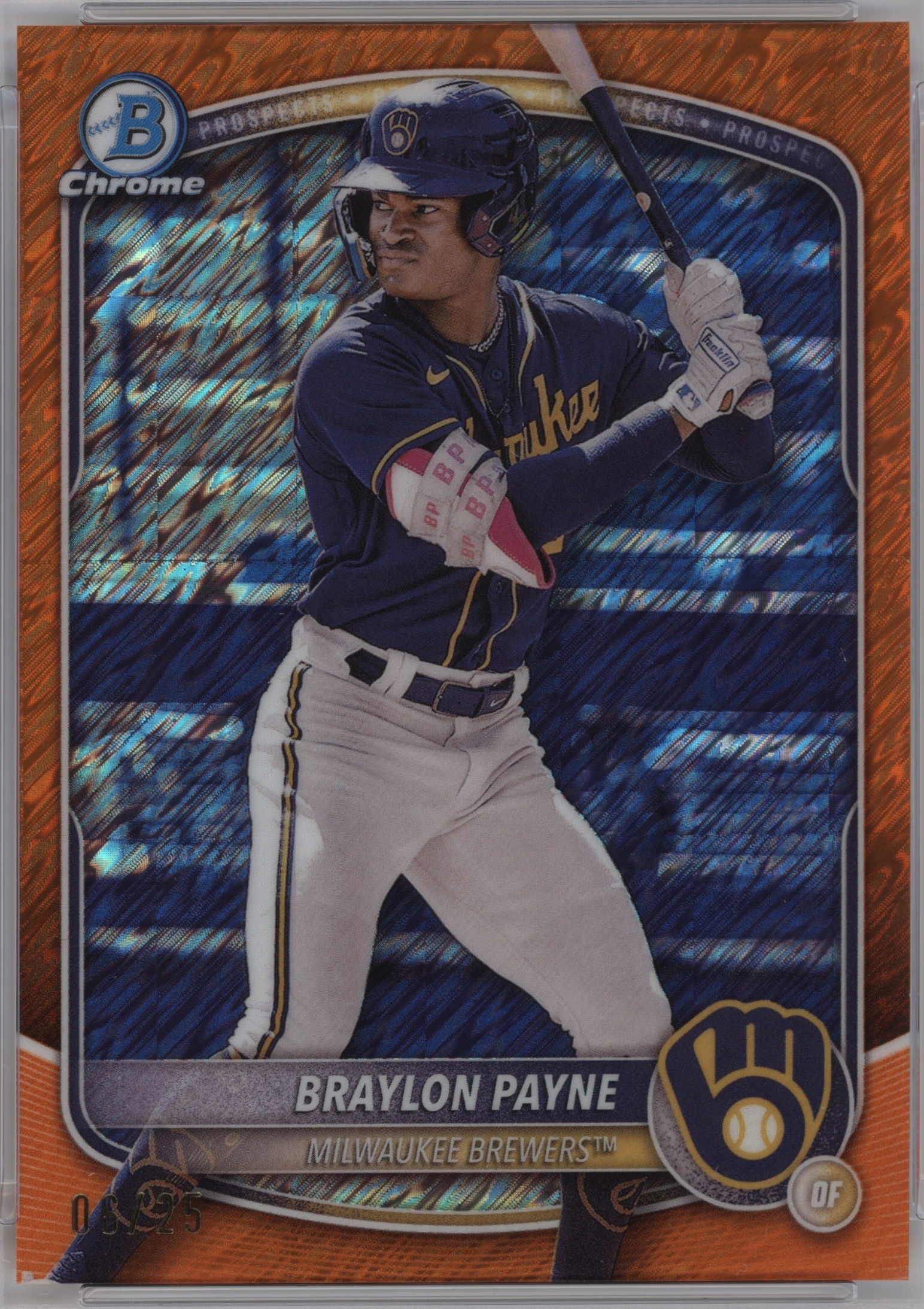 2025 Bowman Baseball Orange Shimmer Refractor Braylon Payne #BCP-148