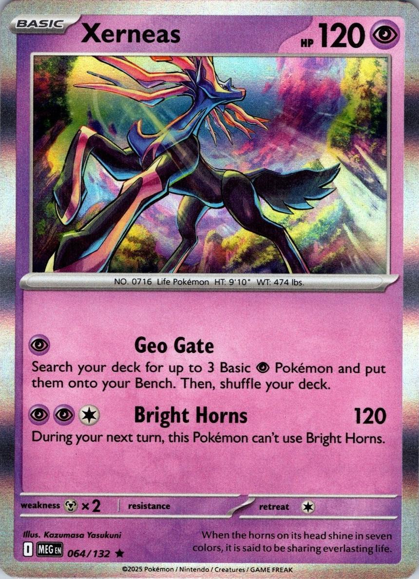2025 Pokemon Mega Evolution Bestbuyexclusive Pa BEST BUY EXCLUSIVE #064 Xerneas front