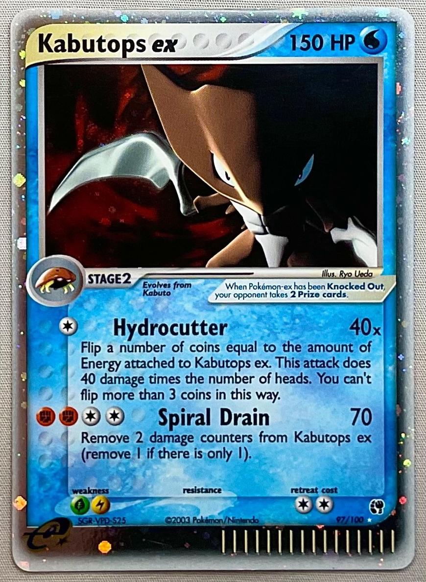 2003 Pokemon Ex Sandstorm Holo #97 Kabutops front