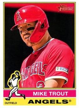 2025 Topps Heritage Mike Trout [Blue Sparkle Variation] #119 card