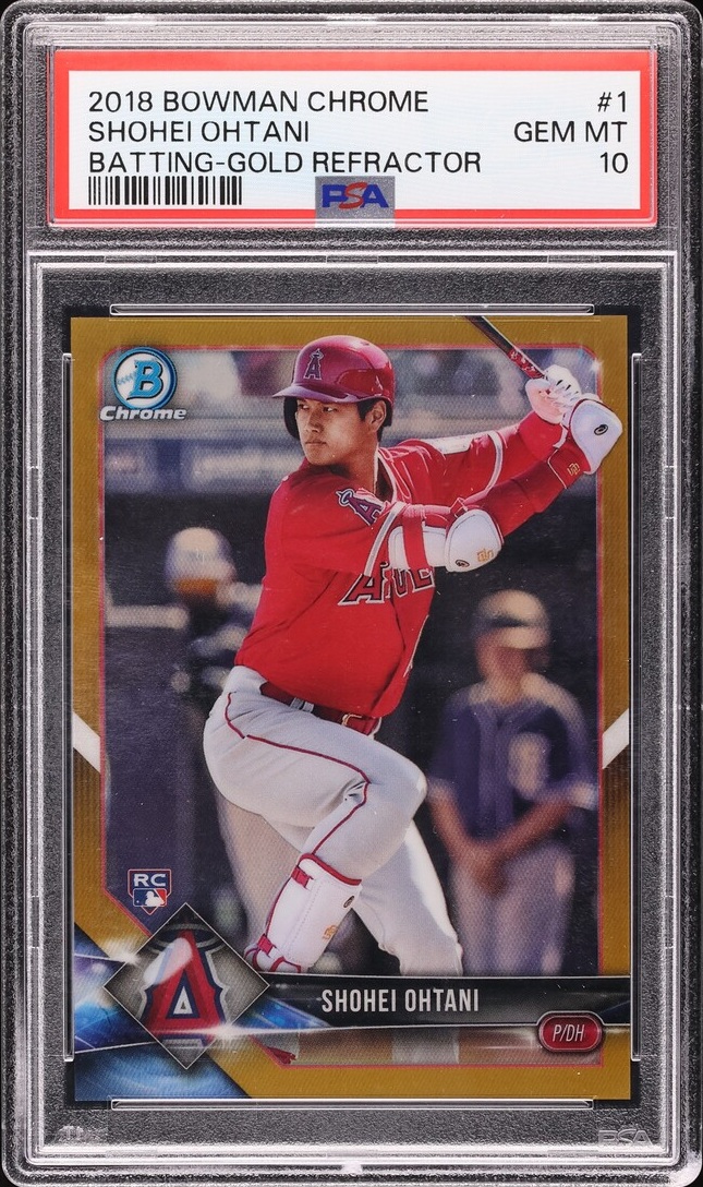 2018 Bowman Chrome Baseball Gold Refractor Shohei Ohtani #1 PSA 10