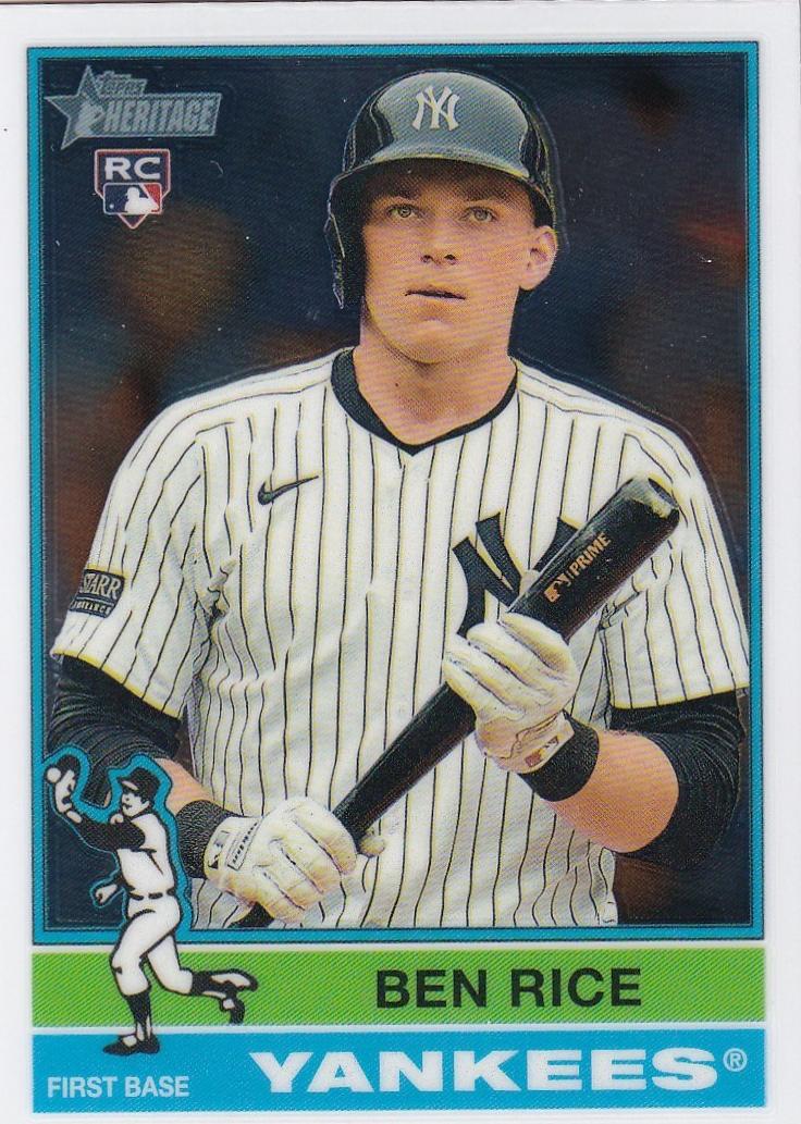 2025 Topps Heritage Ben Rice [Dark Blue Border] #406 card