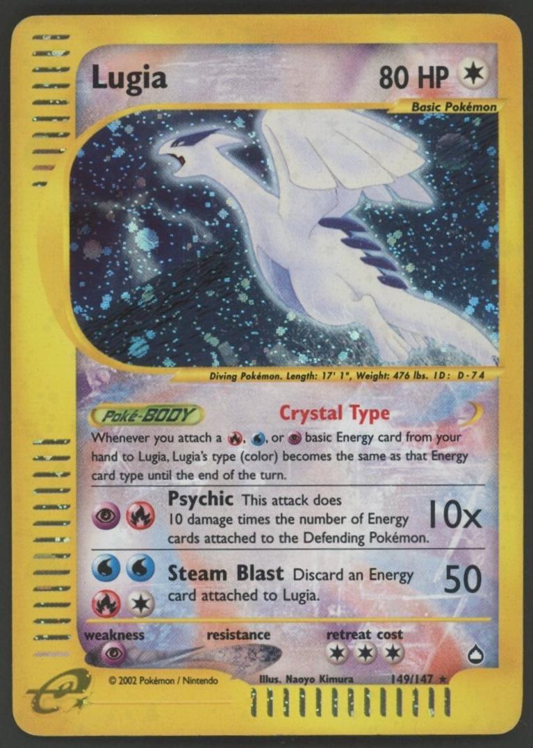 2003 Pokemon Aquapolis Holo #149 Lugia-Holo front