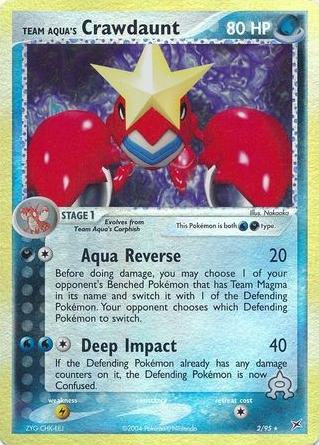 2004 Pokemon EX Team Magma Vs. Team Aqua Crawdaunt [Reverse Foil] #2 card