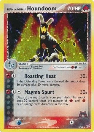 Team Magma's Houndoom Holo 2004 Pokemon Ex Team Magma Vs. Team Aqua