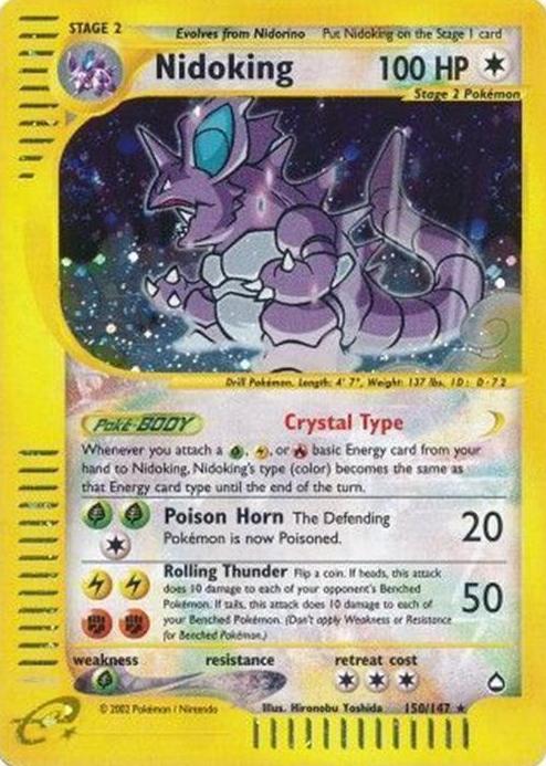 2003 Pokemon Aquapolis Holo #150 Nidoking-Holo front