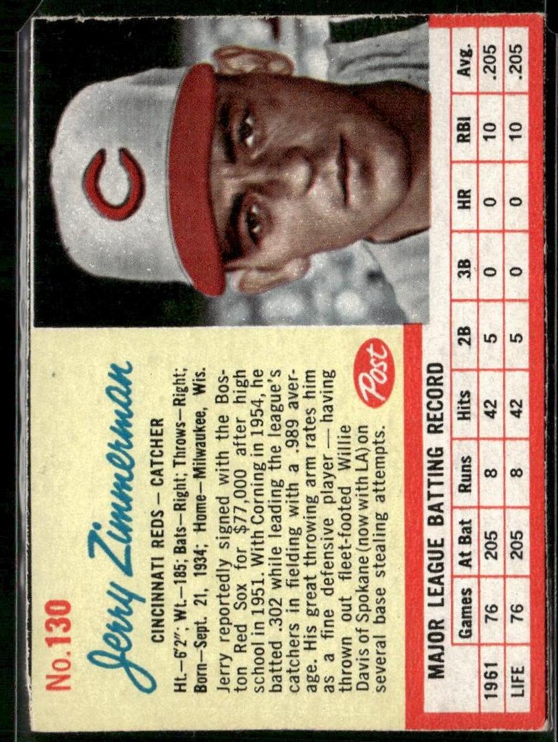 1962 Jerry Zimmerman #130