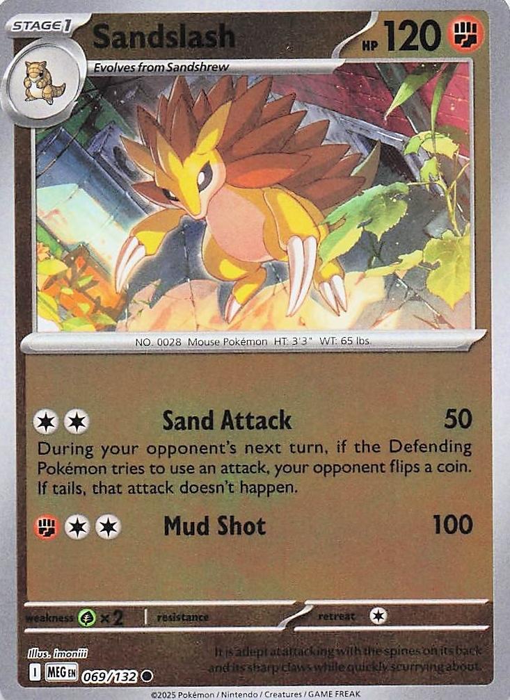 Sandslash 2025 Pokemon Mega Evolution Reverse Holo