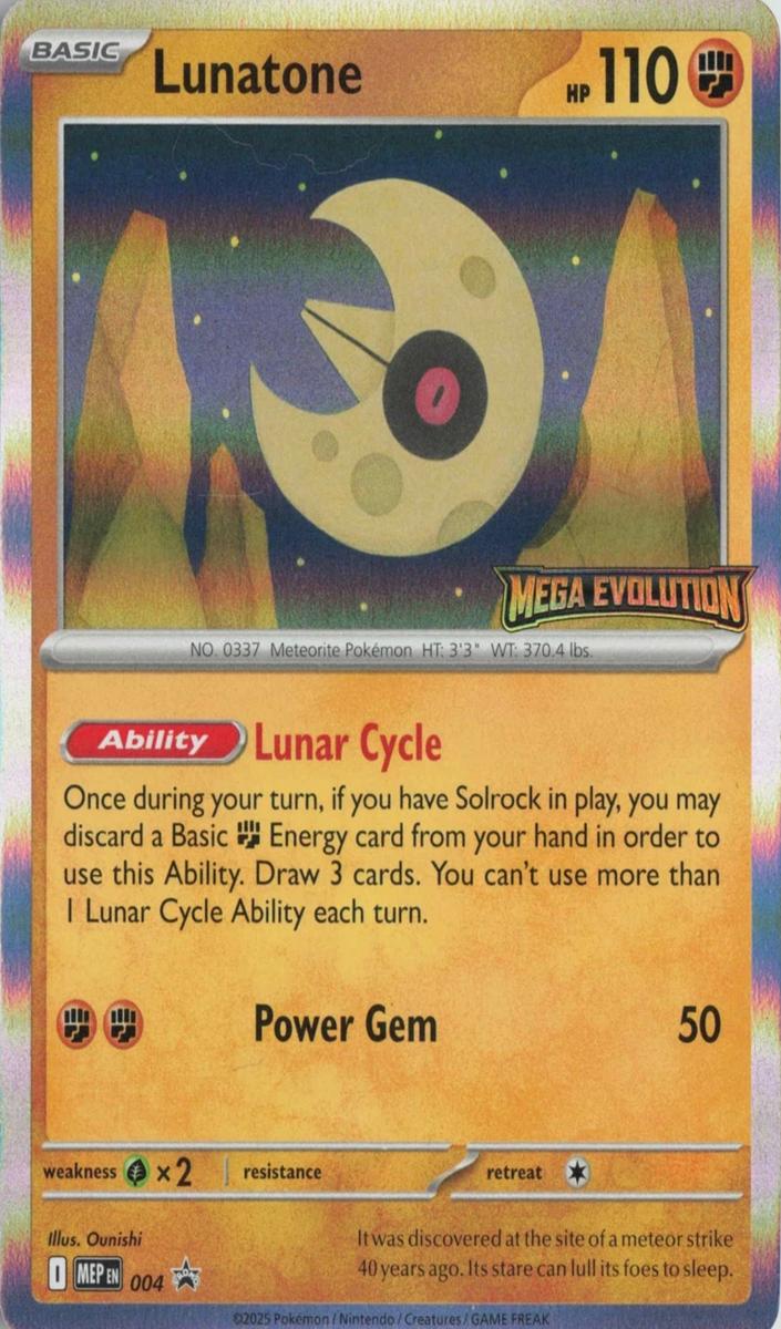 Lunatone 2025 Pokemon Mega Evolution Promo