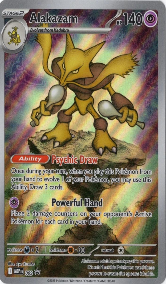 2025 Pokemon Mega Evolution Holo #009 Alakazam front