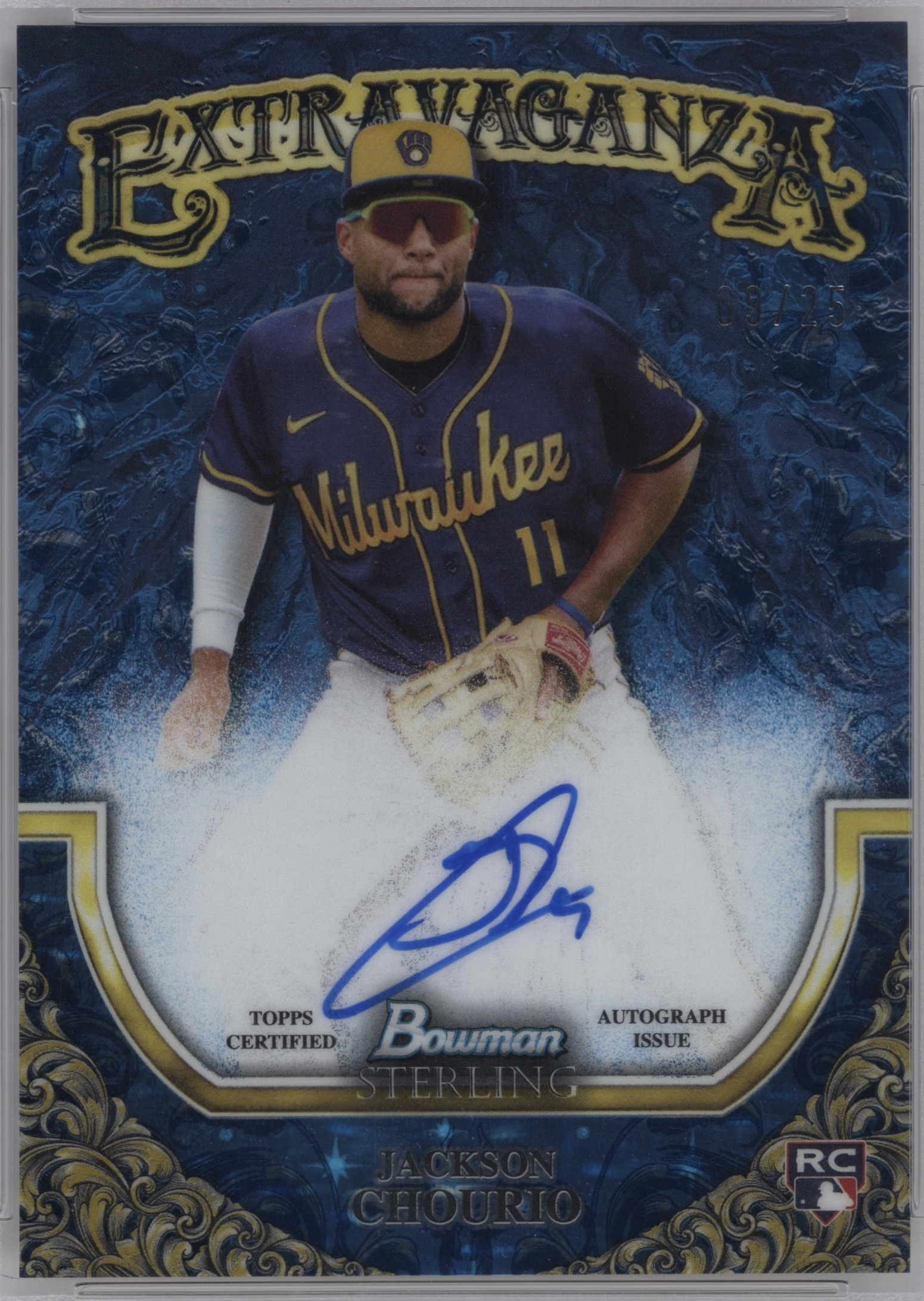 2024 Bowman Sterling Baseball Blue Sterling Scintillate Refractor Jackson Chourio #SEA-JCH