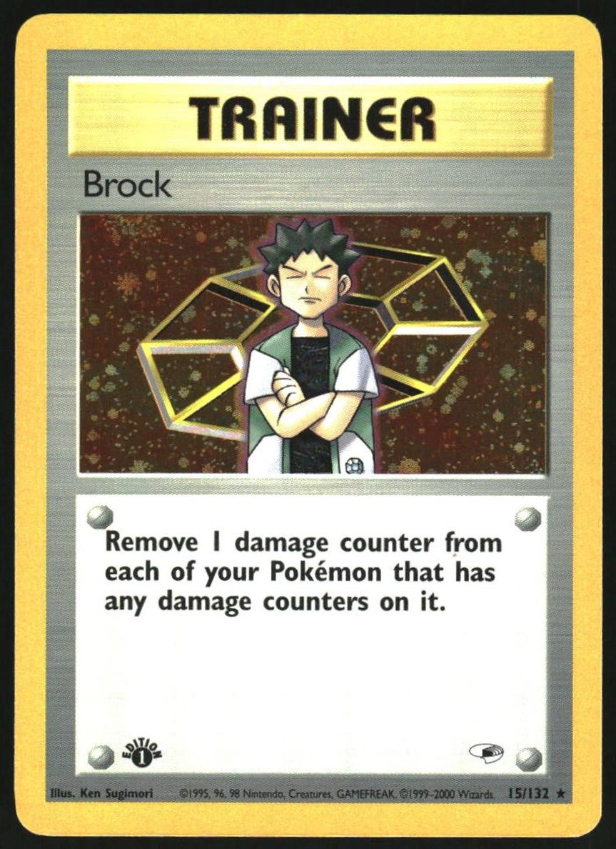 2000 Pokemon Gym Heroes Holo #15 Brock front