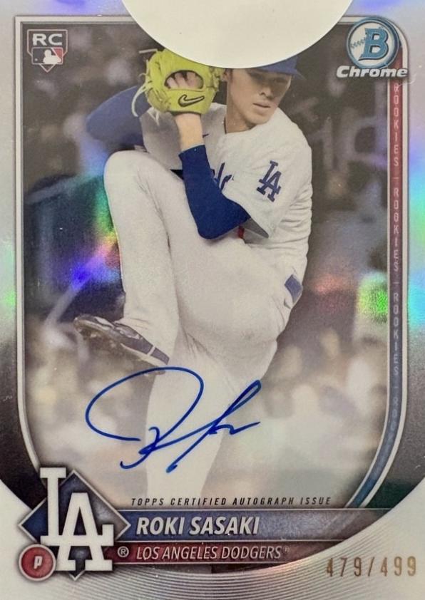 2025 Bowman Bowman Chrome CHROME ROOKIE AU-REFRACTOR #CRARS Roki Sasaki front