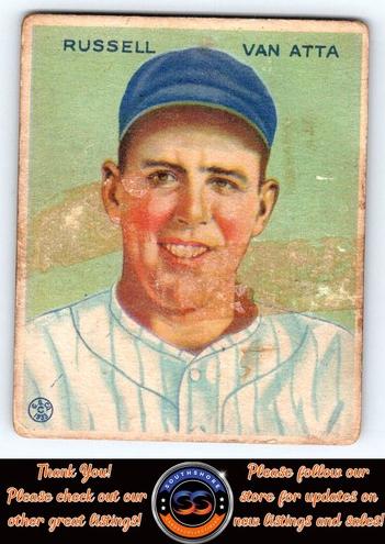 1933 Goudey Russell Van Atta [File, Copyright] #215 card