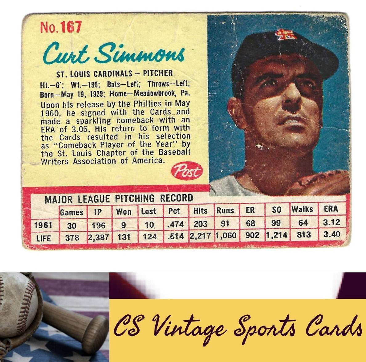1962 Curt Simmons #167