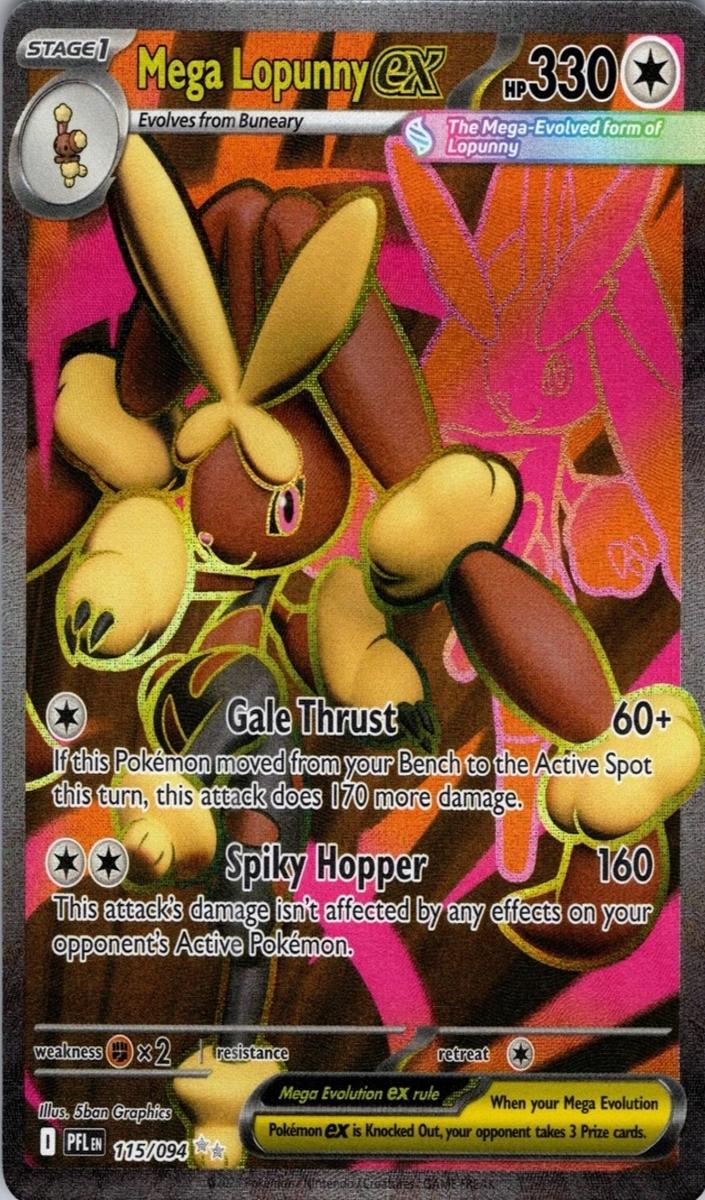 Mega Lopunny EX 2025 Pokemon Mega Evolution Phantasmal Flames