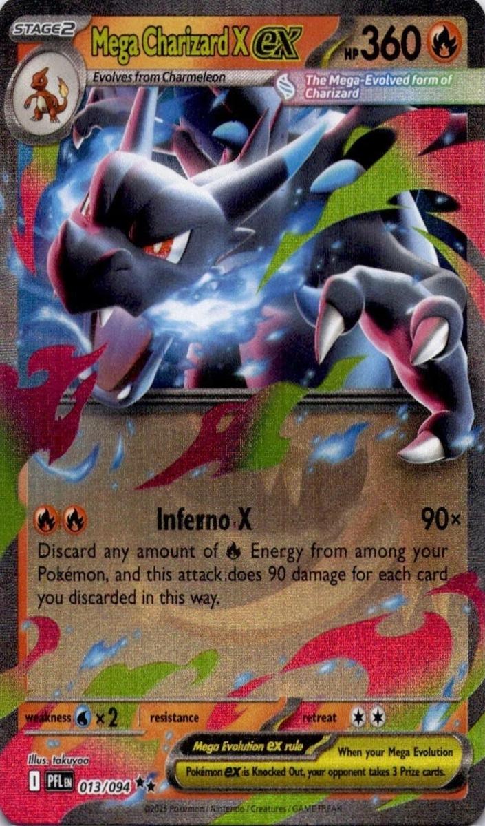 Mega Charizard X EX 2025 Pokemon Mega Evolution Phantasmal Flames