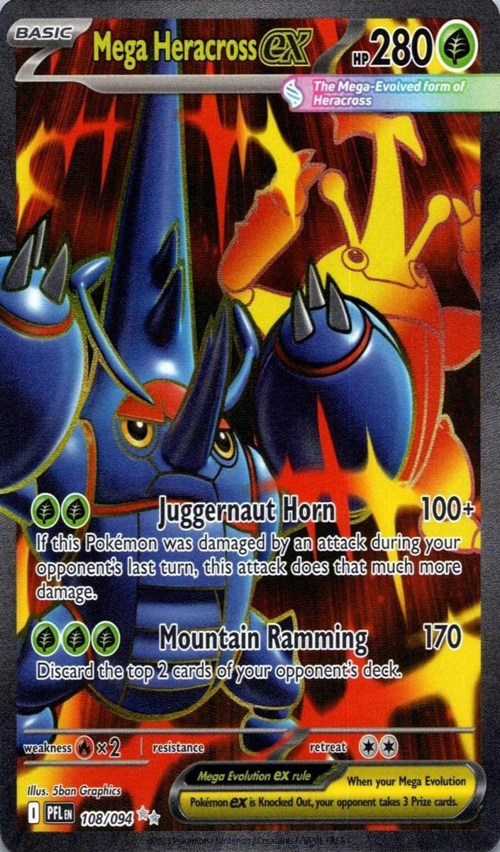 Mega Heracross EX 2025 Pokemon Mega Evolution Phantasmal Flames