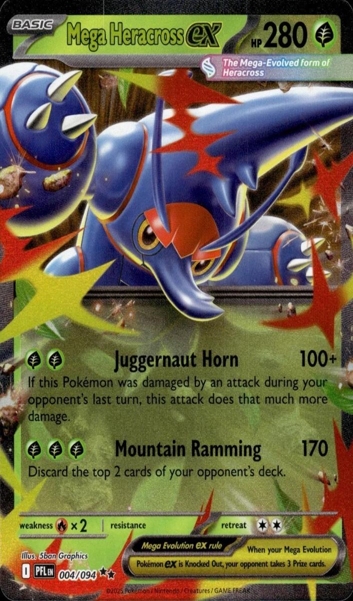 Mega Heracross EX 2025 Pokemon Mega Evolution Phantasmal Flames