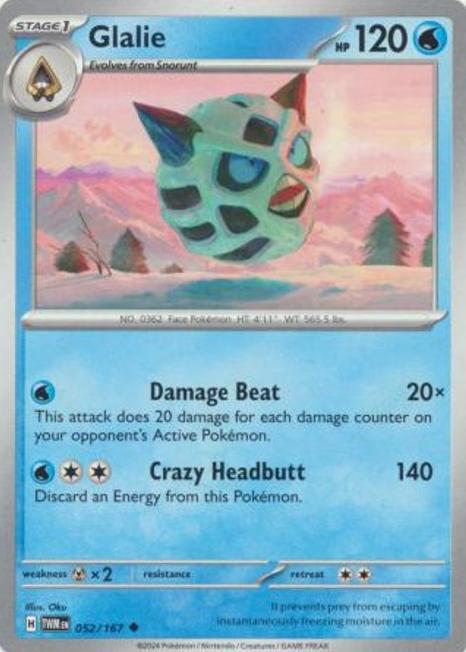 Glalie 2024 Pokemon Scarlet & Violet Twilight Masquerade