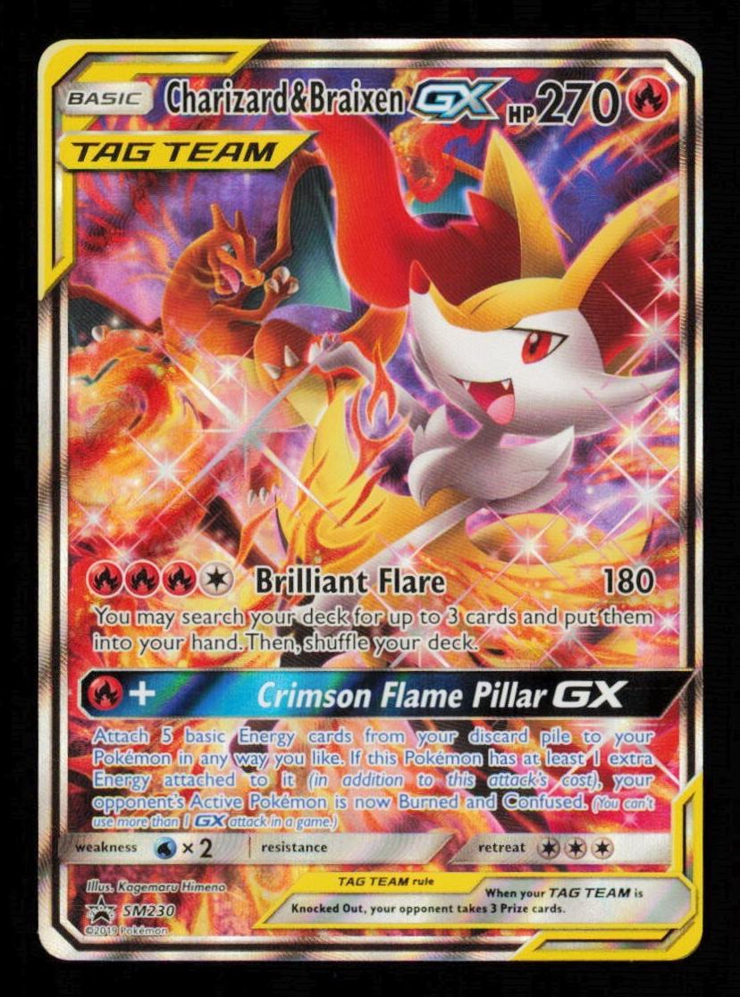 2019 Pokemon Holo #SM230 Charizard / Braixen front