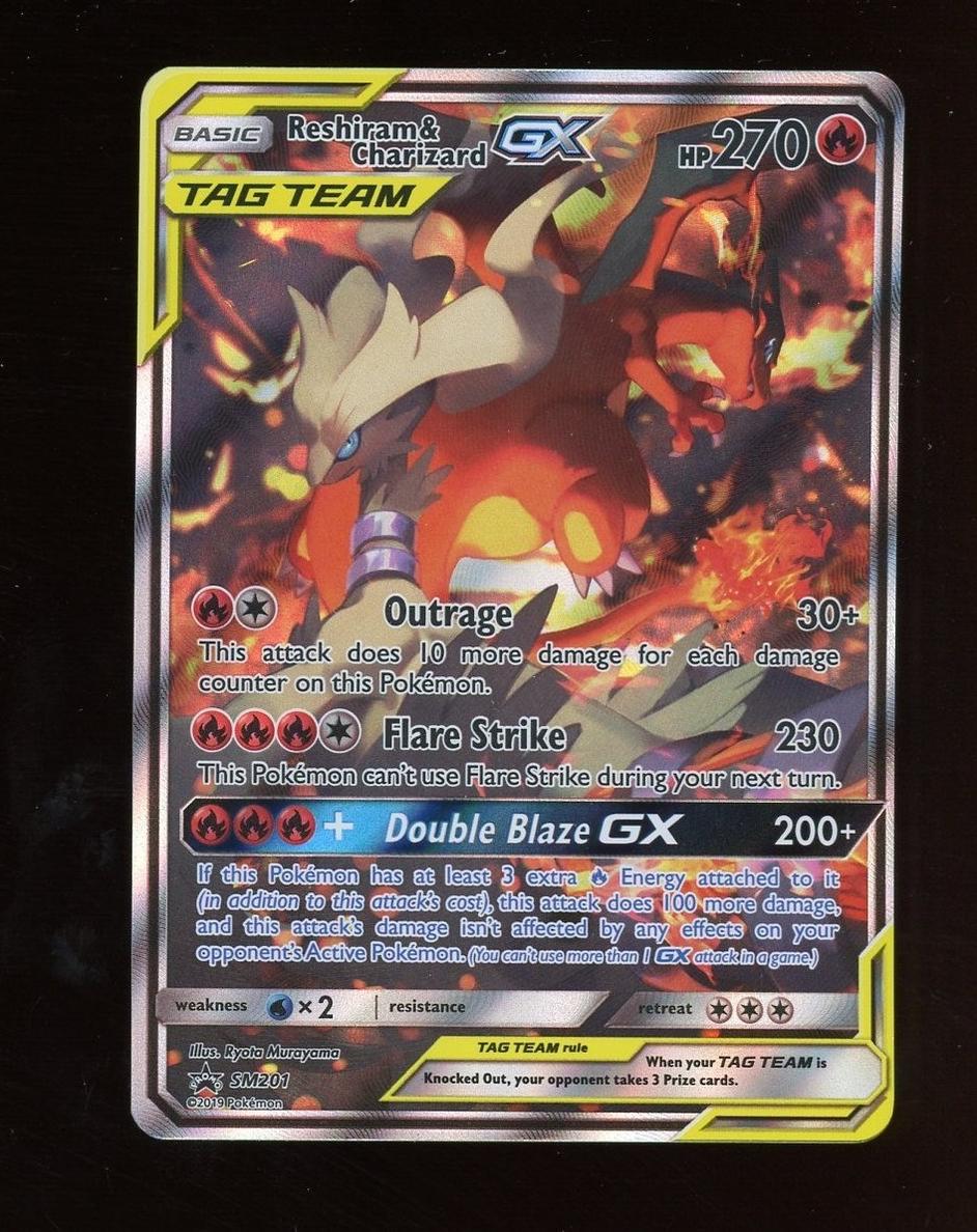 Reshiram & Charizard GX 2019 Pokemon Sun & Moon Black Star Promo