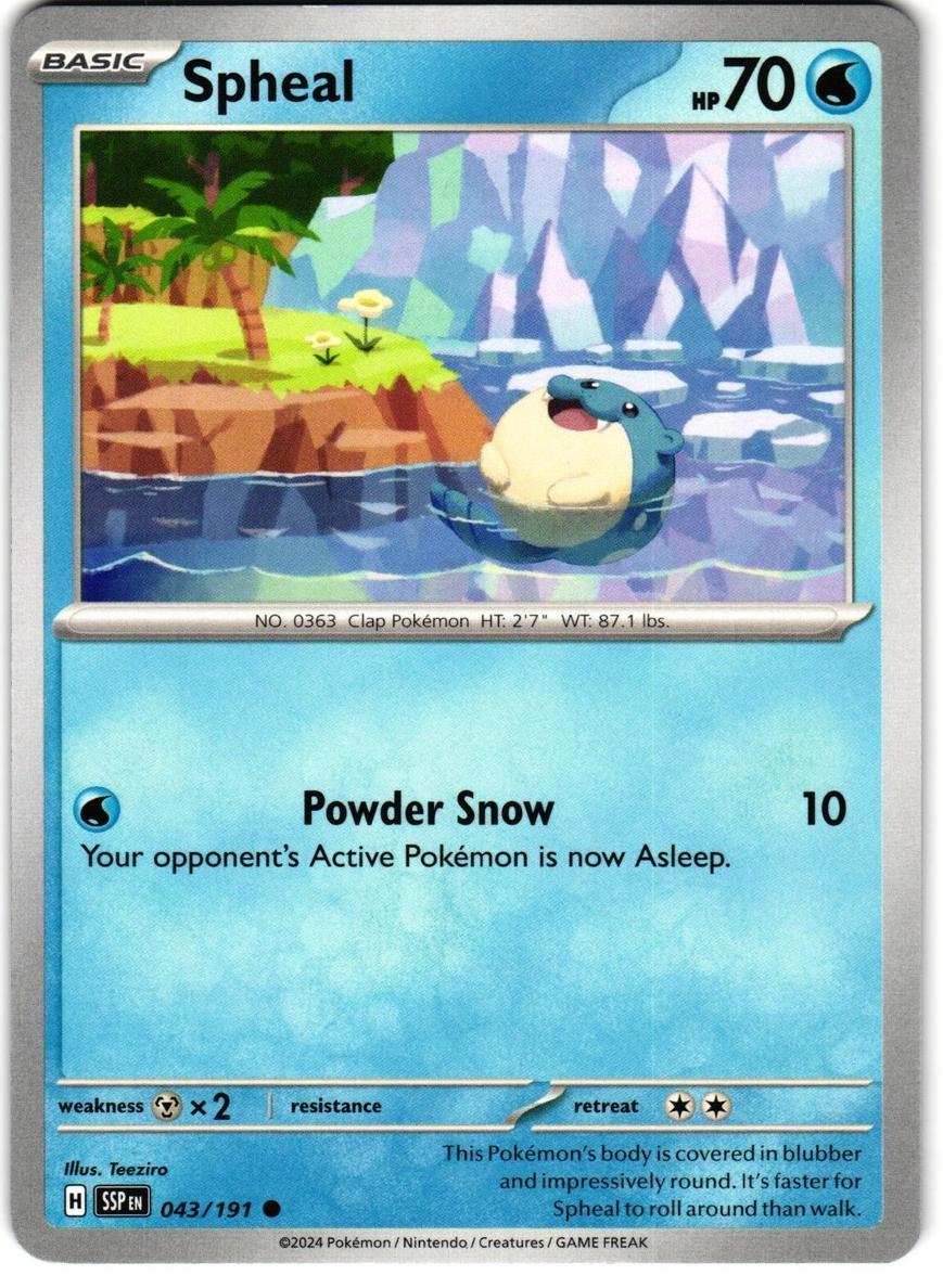 Spheal 2024 Pokemon Scarlet & Violet Surging Sparks