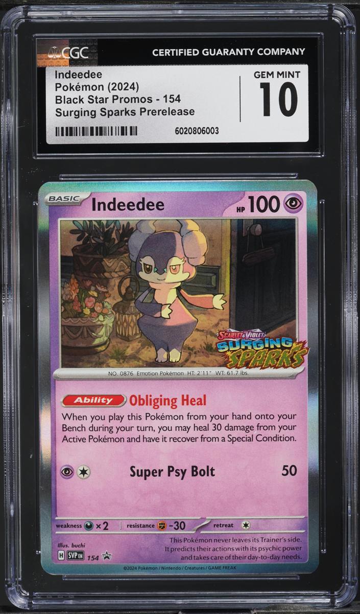 Indeedee 2024 Pokemon Scarlet & Violet Black Star Promos Surging Sparks Prerelease